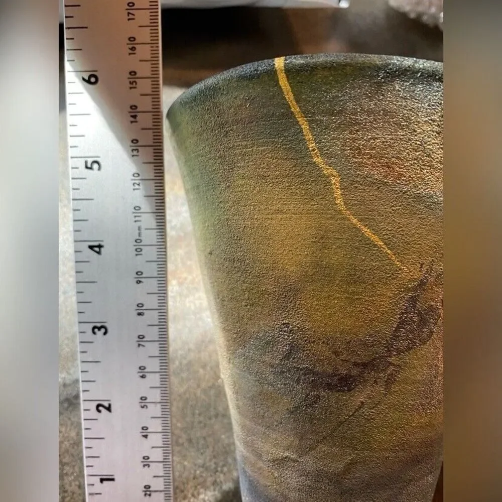 Handmade Vase Iridescent 6 X 4.5”